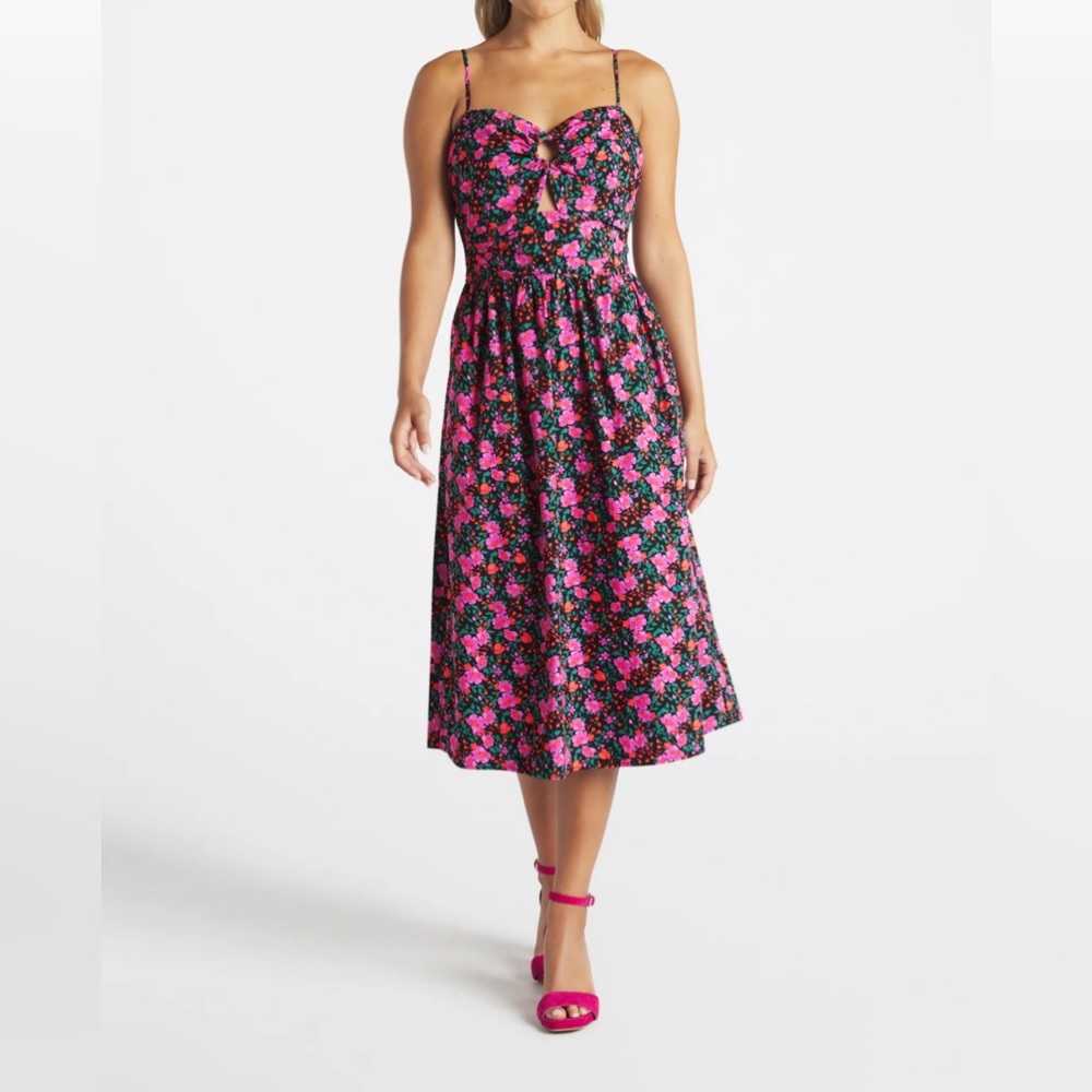 Socialite Holland Tier Hem Midi Dress NWT